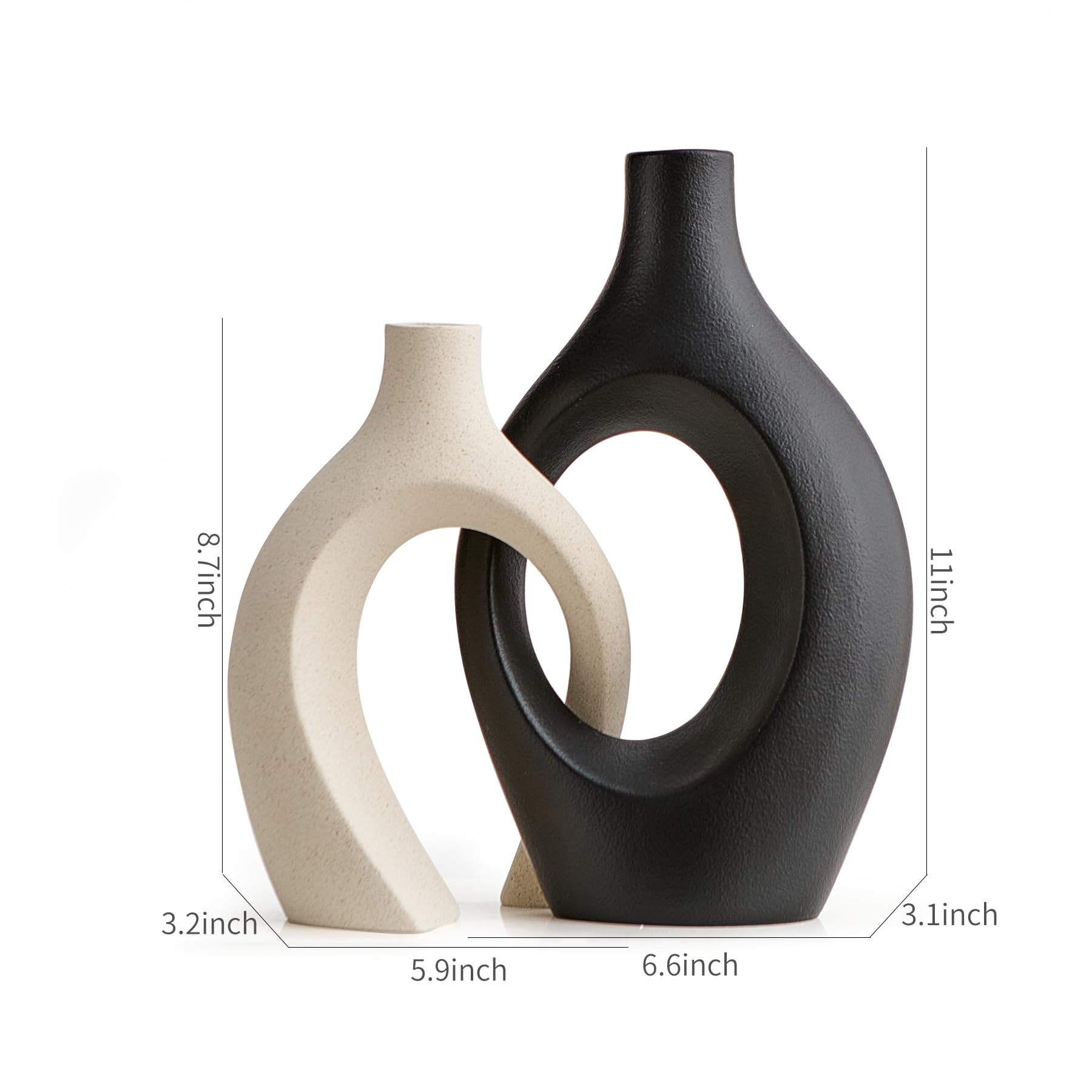 Amazon.com: AWNR Large Ceramic Vase Decor: 2 Pcs Black & White